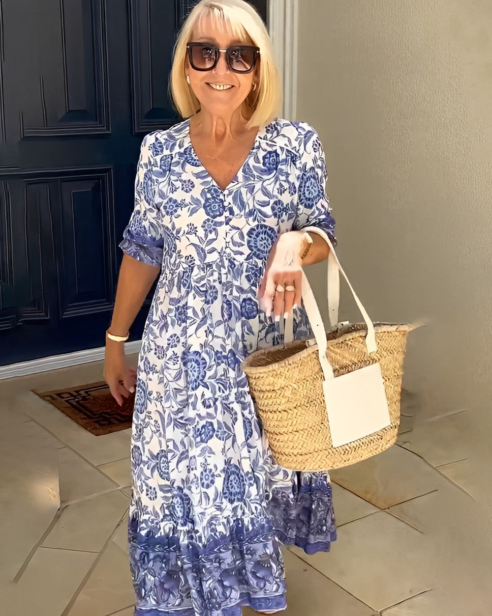 Viviana™ | Abito floreale con scollo a V