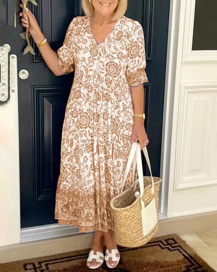 Viviana™ | Abito floreale con scollo a V