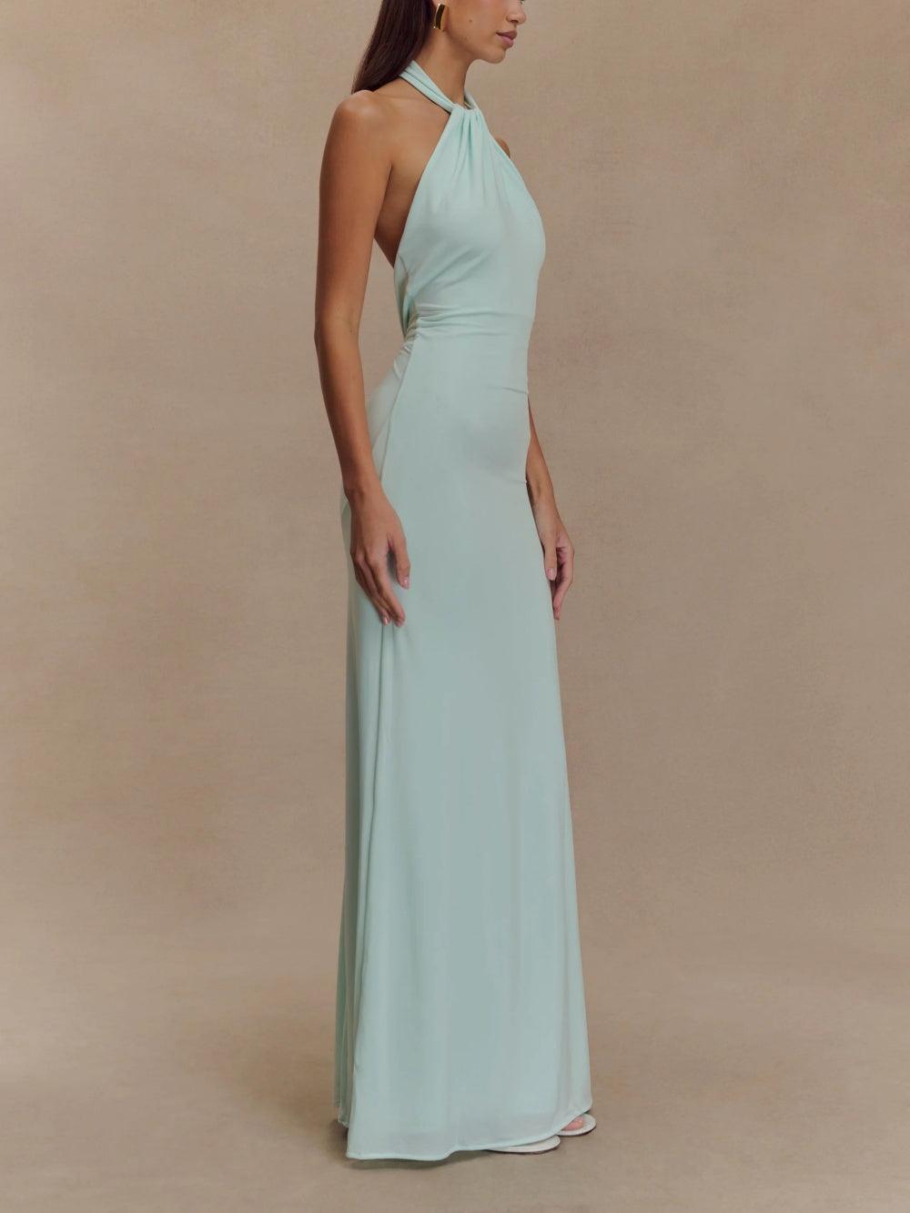 Alessandra™ | Abito maxi halter laguna