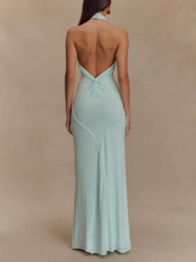 Alessandra™ | Abito maxi halter laguna