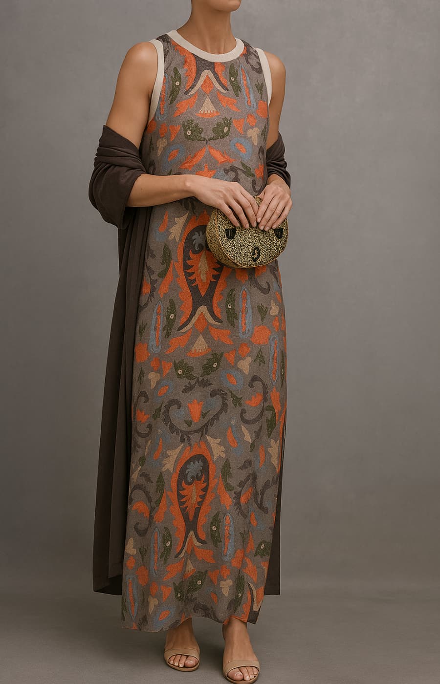 Fiorella | Abito Lungo Elegante con Stola Coordinata