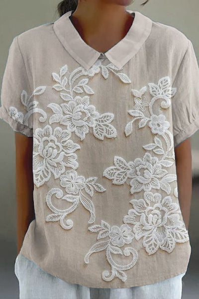 Blusa con Collo Glicine