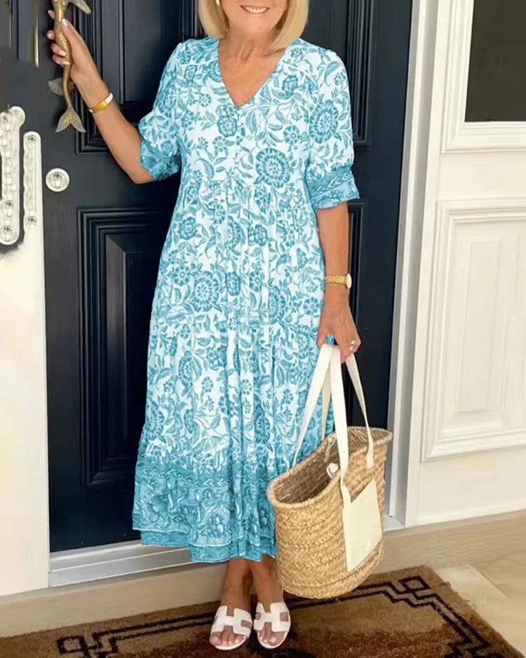 Viviana™ | Abito floreale con scollo a V