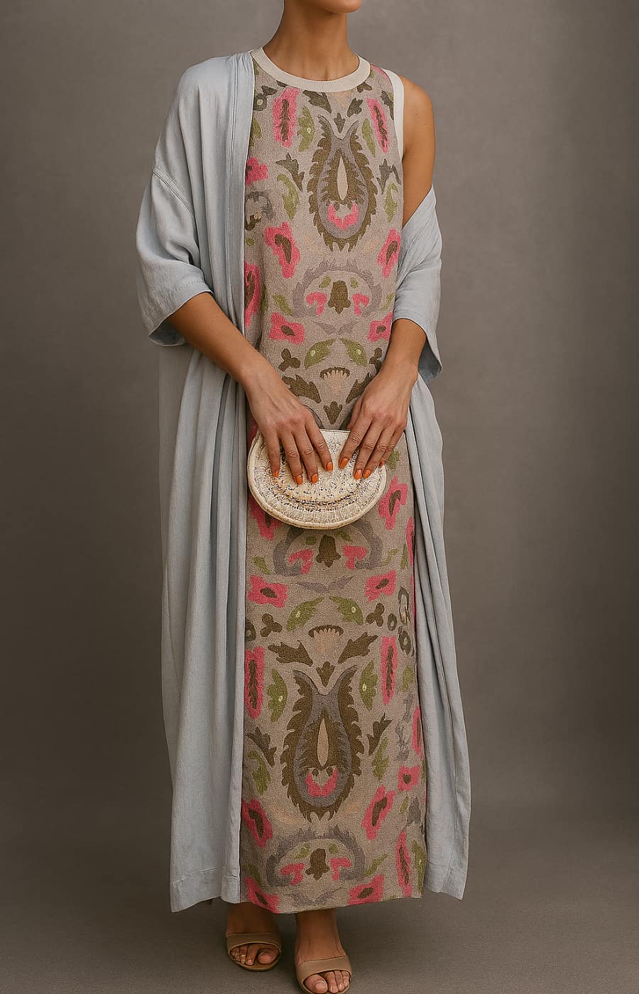 Fiorella | Abito Lungo Elegante con Stola Coordinata