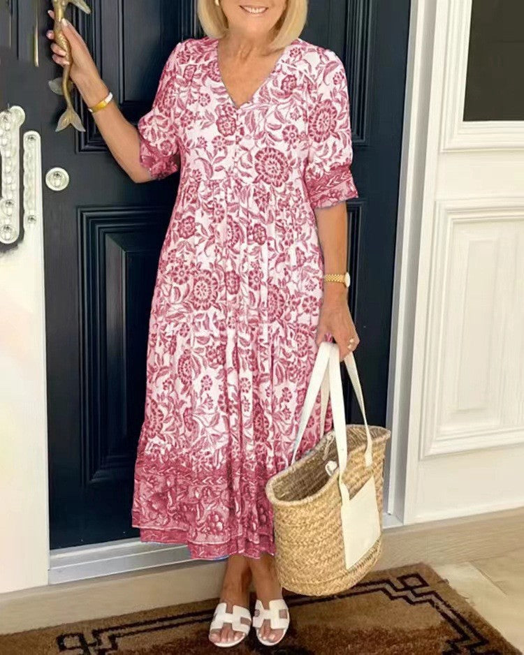 Viviana™ | Abito floreale con scollo a V