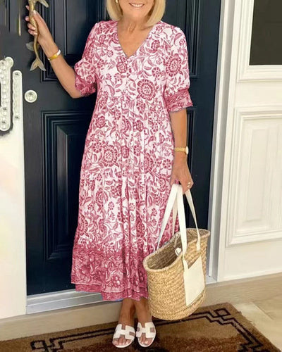 Viviana™ | Abito floreale con scollo a V