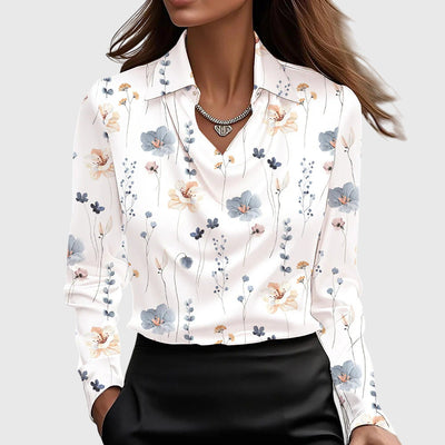 Sylvie | Blusa lucida con collo plissettato