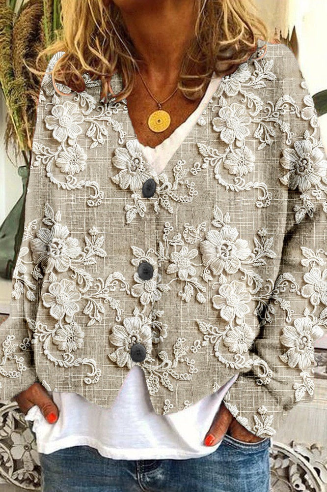 Cardigan con Soffio di Fiori