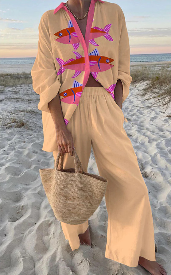 Giuliana™ | Set di biancheria con stampa di pesce rosa
