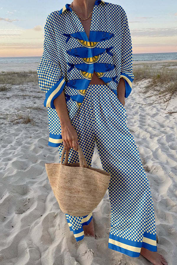 Fiorella™| Set di biancheria con stampa sardine e limone