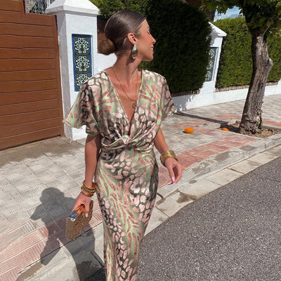 Alessia | Abito lungo scollo a V