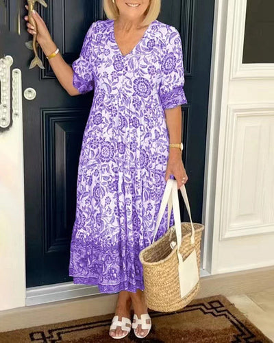 Viviana™ | Abito floreale con scollo a V