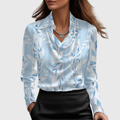 Sylvie | Blusa lucida con collo plissettato