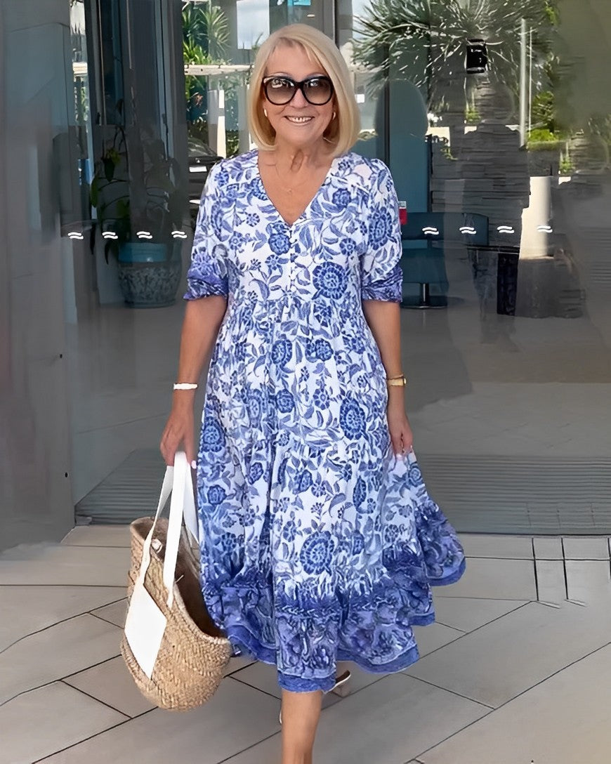 Viviana™ | Abito floreale con scollo a V