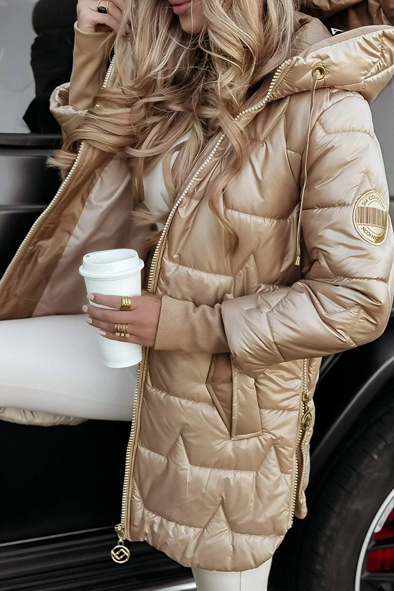 Elvira™ | Cappotto invernale elegante con cappuccio