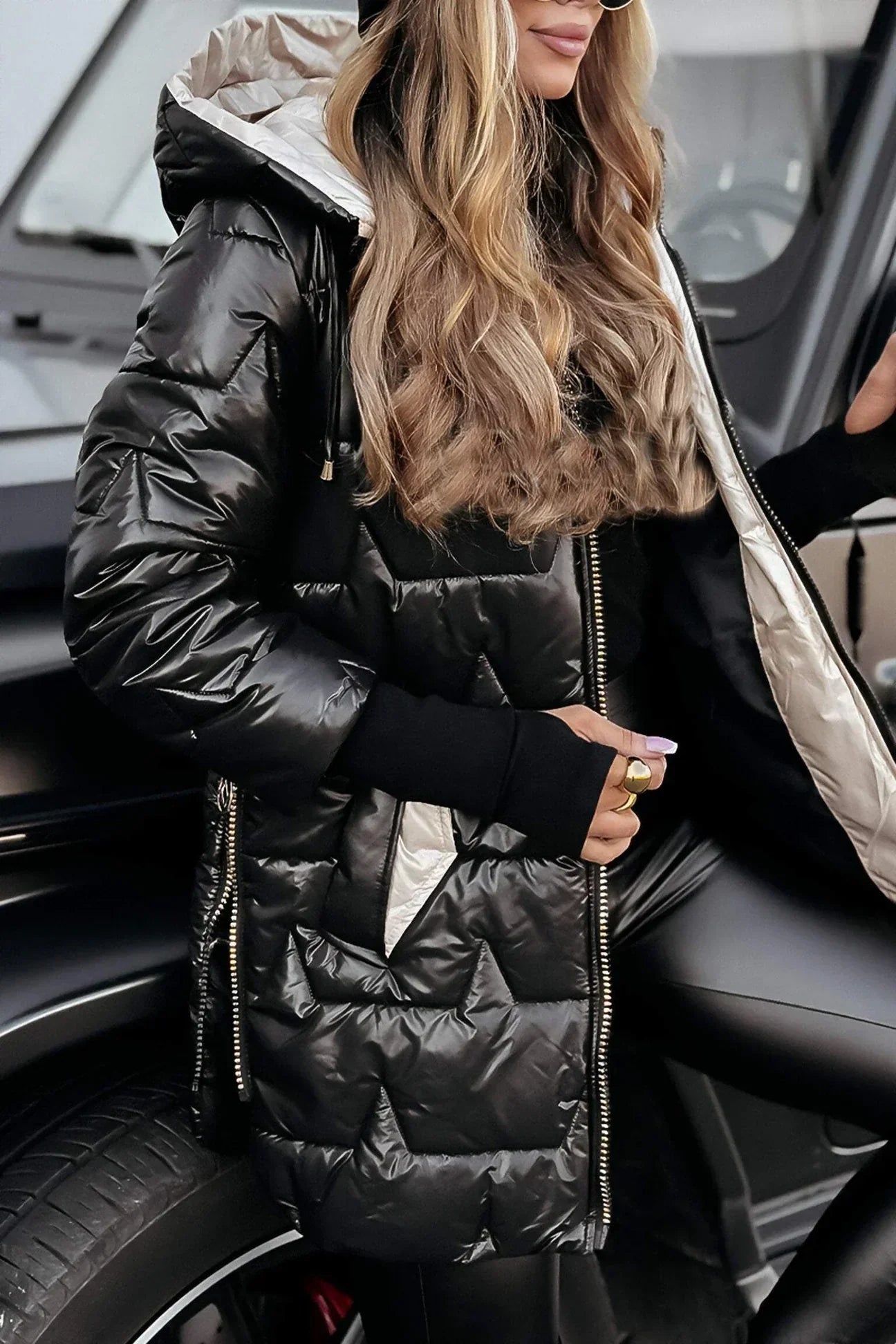 Elvira™ | Cappotto invernale elegante con cappuccio